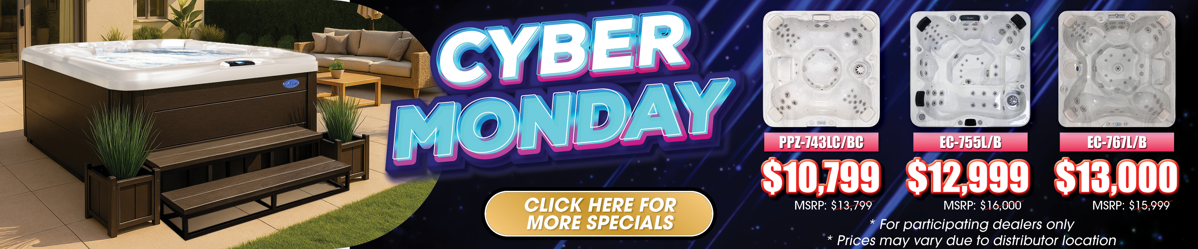 Calspas hot tub being used in a family setting - Sunrise